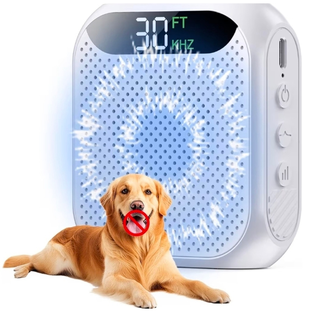 Dog Bark Deterrent Devices, 30ft Ultrasonic Anti Barking Device for Dogs,